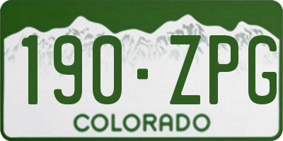 CO license plate 190ZPG