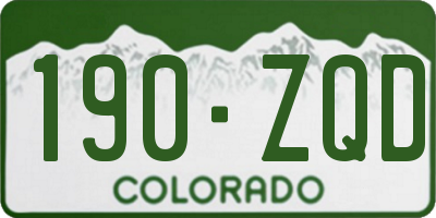 CO license plate 190ZQD