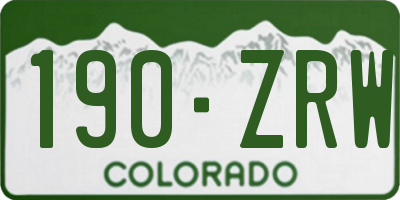 CO license plate 190ZRW