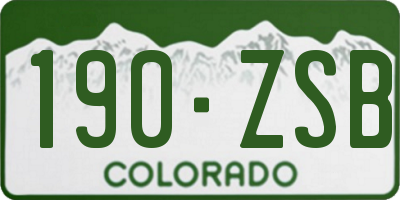 CO license plate 190ZSB