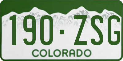 CO license plate 190ZSG
