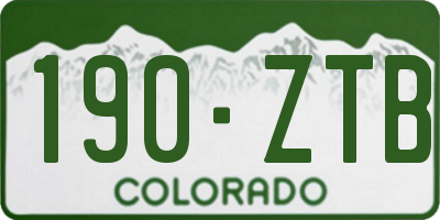 CO license plate 190ZTB