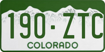 CO license plate 190ZTC