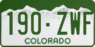 CO license plate 190ZWF