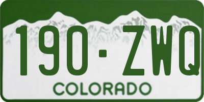 CO license plate 190ZWQ