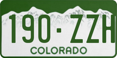 CO license plate 190ZZH