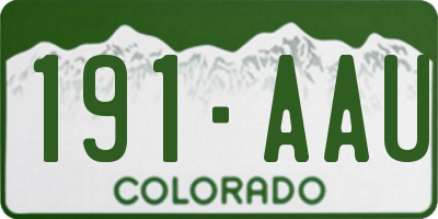 CO license plate 191AAU