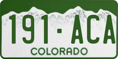CO license plate 191ACA