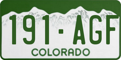 CO license plate 191AGF