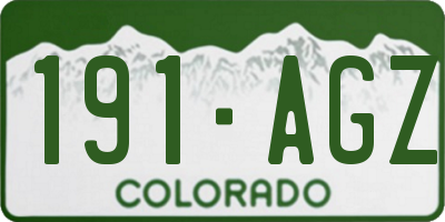 CO license plate 191AGZ