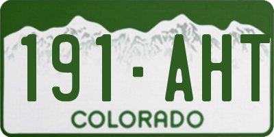 CO license plate 191AHT