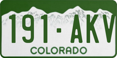 CO license plate 191AKV