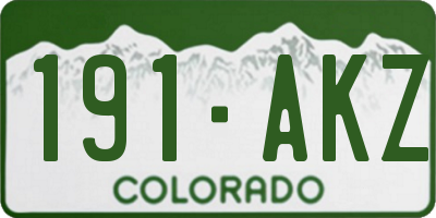 CO license plate 191AKZ
