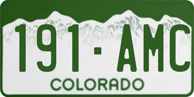 CO license plate 191AMC