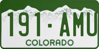 CO license plate 191AMU