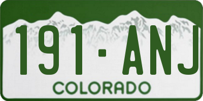 CO license plate 191ANJ