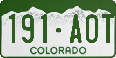 CO license plate 191AOT