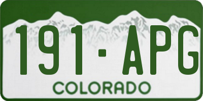 CO license plate 191APG