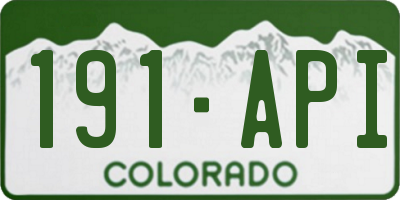 CO license plate 191API