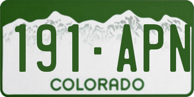 CO license plate 191APN