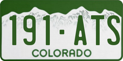 CO license plate 191ATS