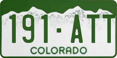CO license plate 191ATT