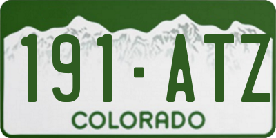 CO license plate 191ATZ