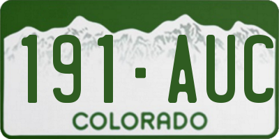 CO license plate 191AUC