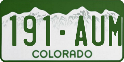CO license plate 191AUM