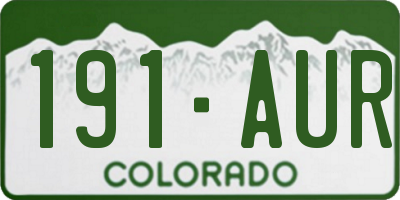 CO license plate 191AUR
