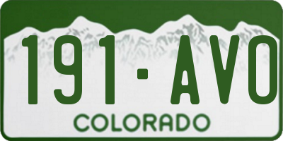 CO license plate 191AVO