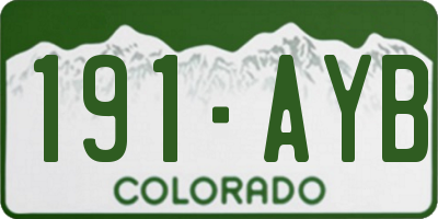 CO license plate 191AYB