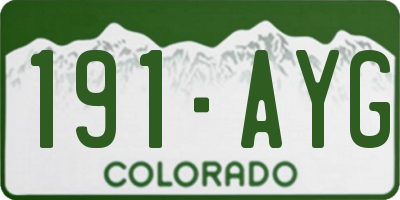 CO license plate 191AYG