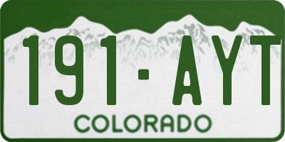 CO license plate 191AYT