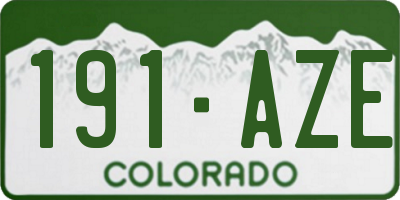 CO license plate 191AZE