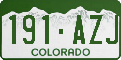 CO license plate 191AZJ