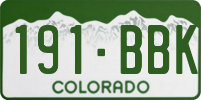 CO license plate 191BBK