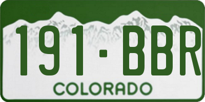 CO license plate 191BBR