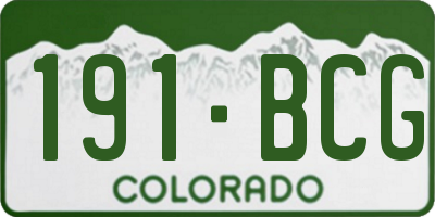 CO license plate 191BCG