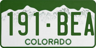 CO license plate 191BEA