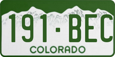 CO license plate 191BEC