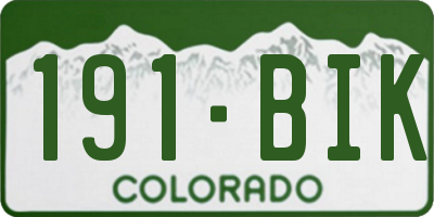 CO license plate 191BIK