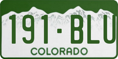 CO license plate 191BLU