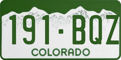 CO license plate 191BQZ