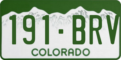 CO license plate 191BRV