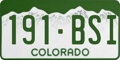 CO license plate 191BSI