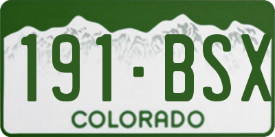 CO license plate 191BSX