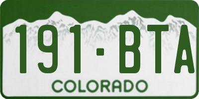 CO license plate 191BTA