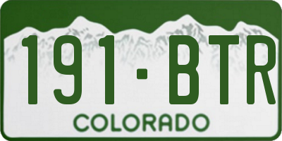 CO license plate 191BTR
