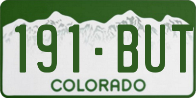 CO license plate 191BUT